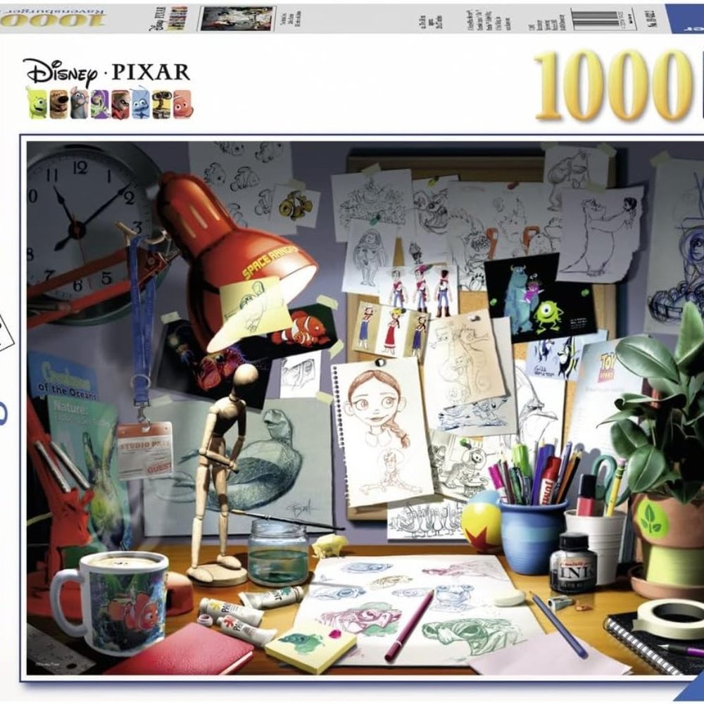 Ravensburger Disney Pixar - The Artist's Desk Puzzle 1000 Piece Jigsaw Puzzle